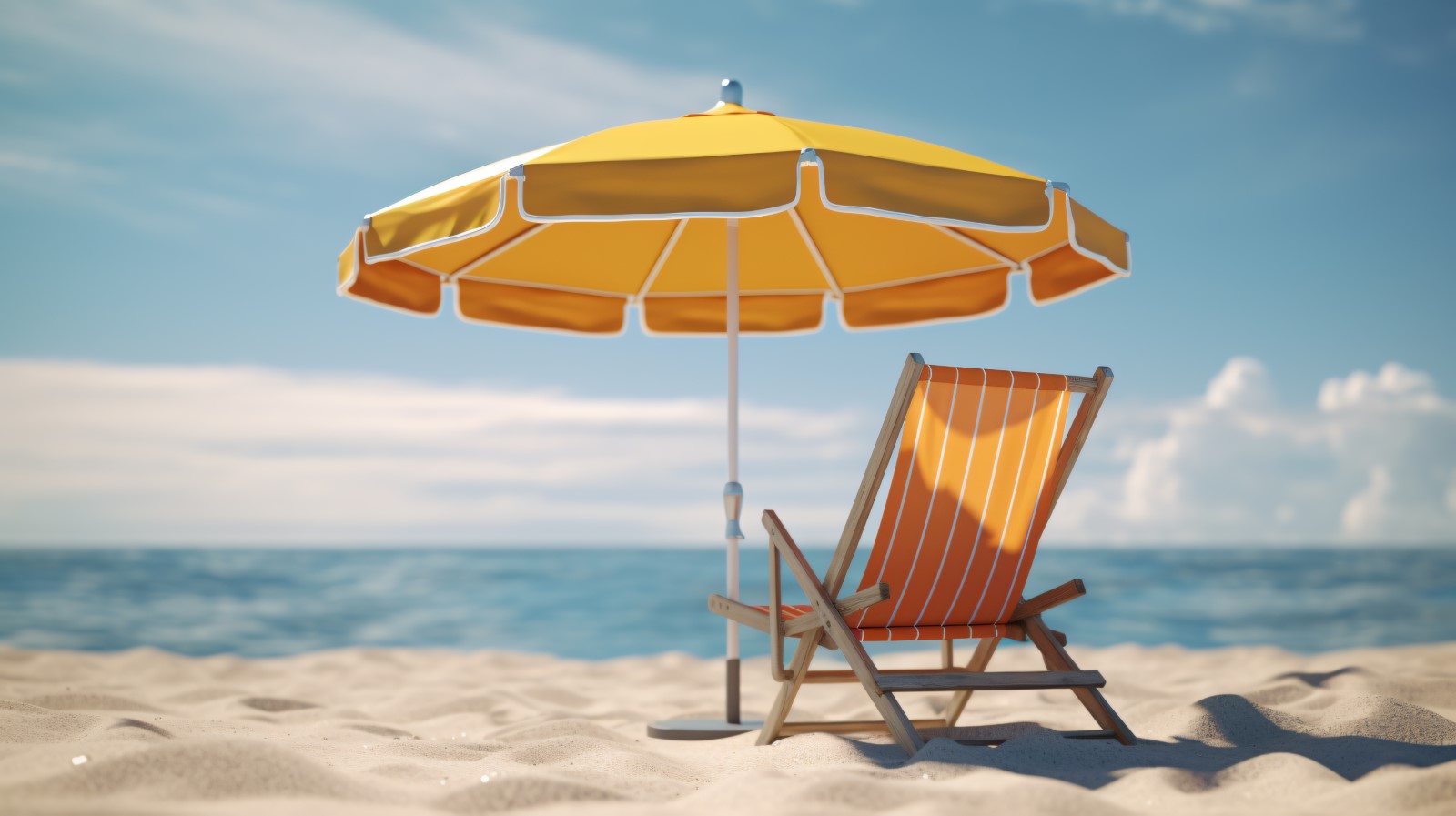 Beach summer Outdoor Beach chair with umbrella sunny day 251