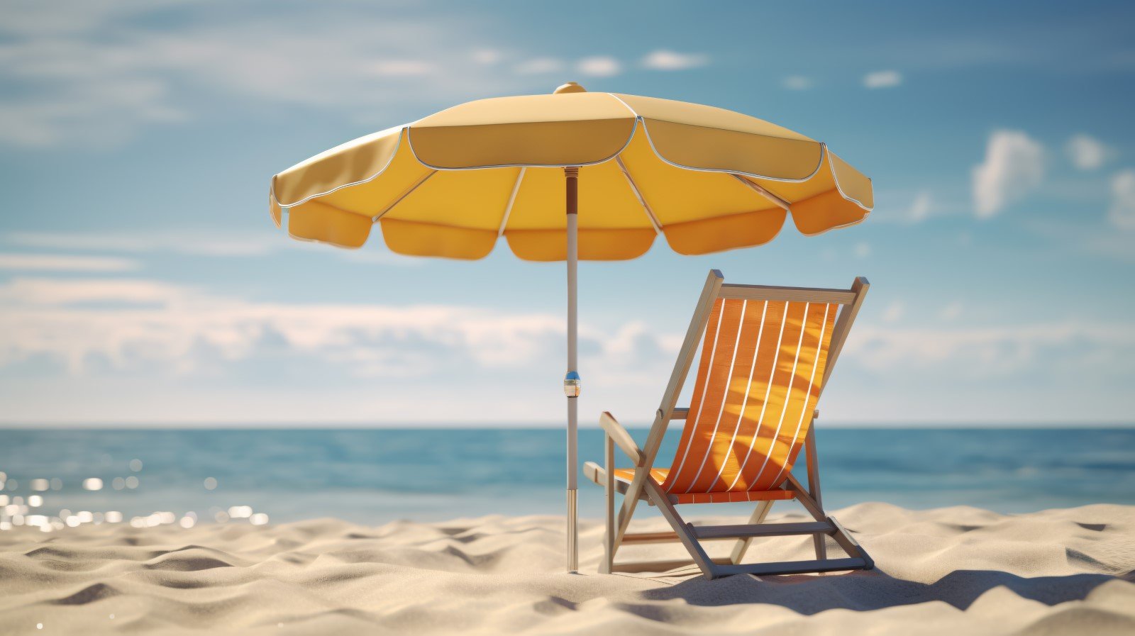 Beach summer Outdoor Beach chair with umbrella sunny day 252