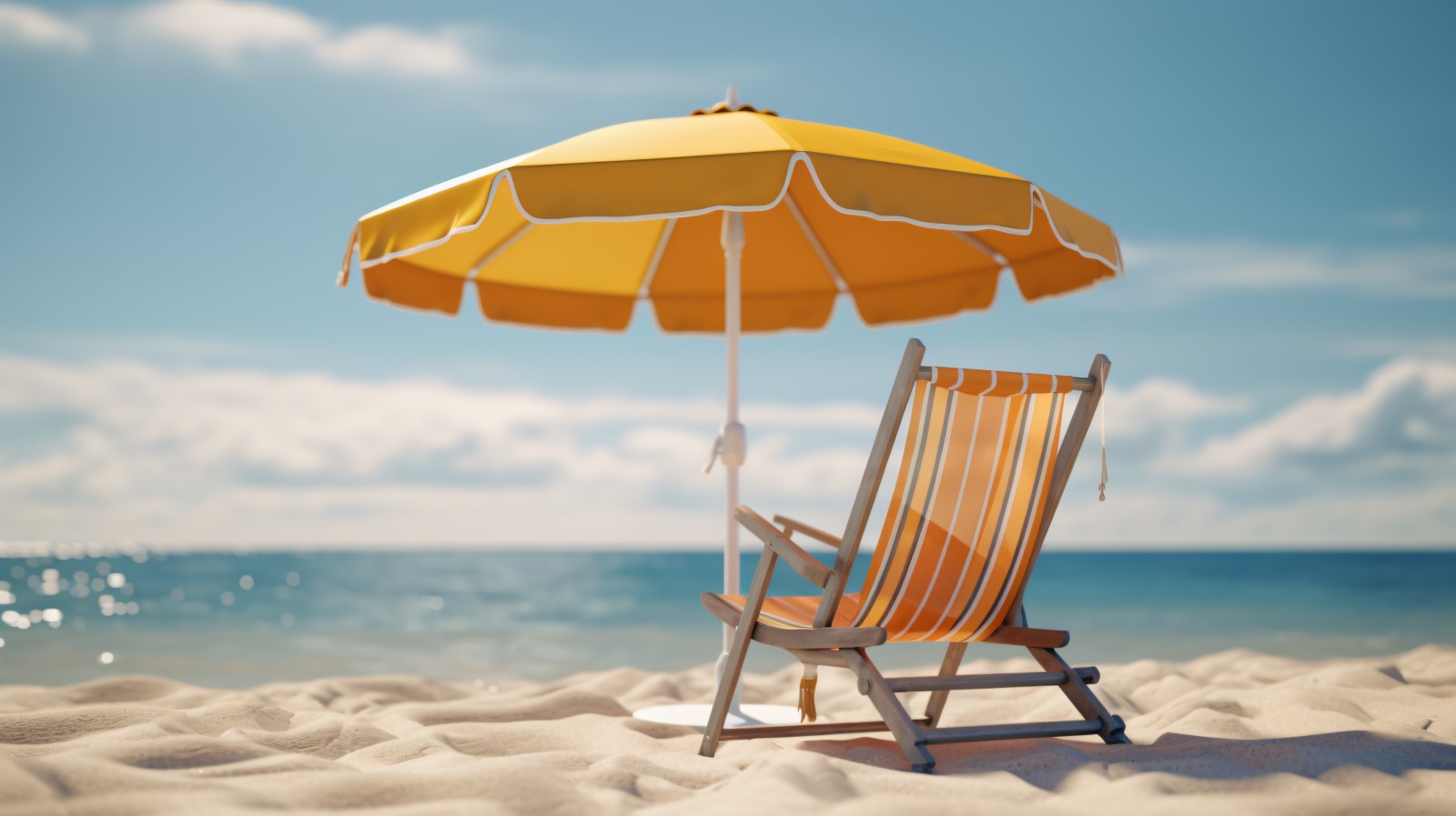 Beach summer Outdoor Beach chair with umbrella sunny day 255