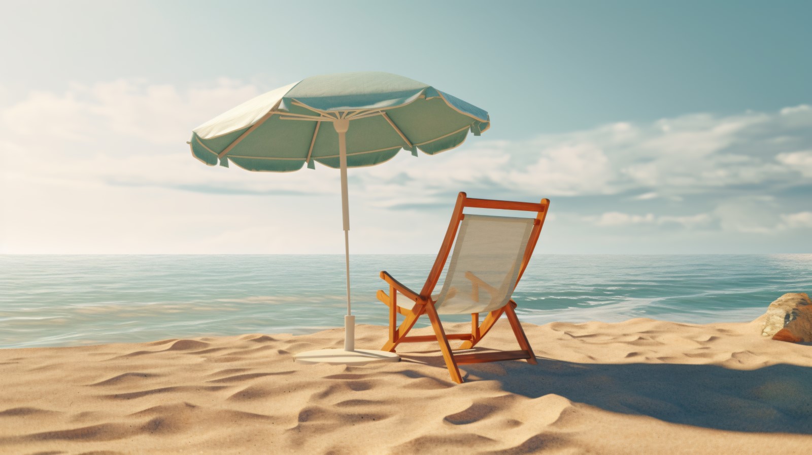 Beach summer Outdoor Beach chair with umbrella sunny day 265