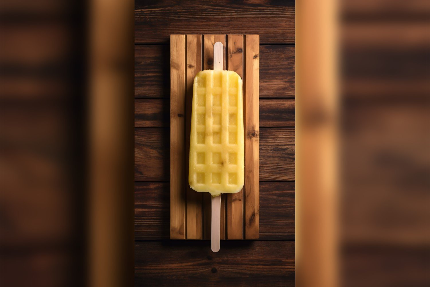 Pineapple popsicle on wooden background summer fruit concept 266