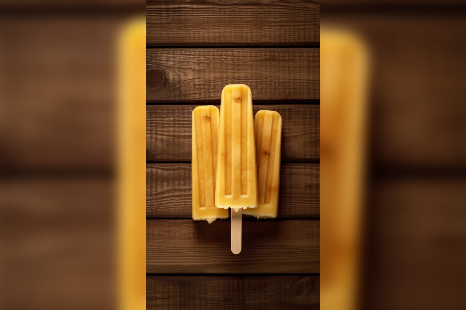 Pineapple popsicle on wooden background summer fruit concept 267