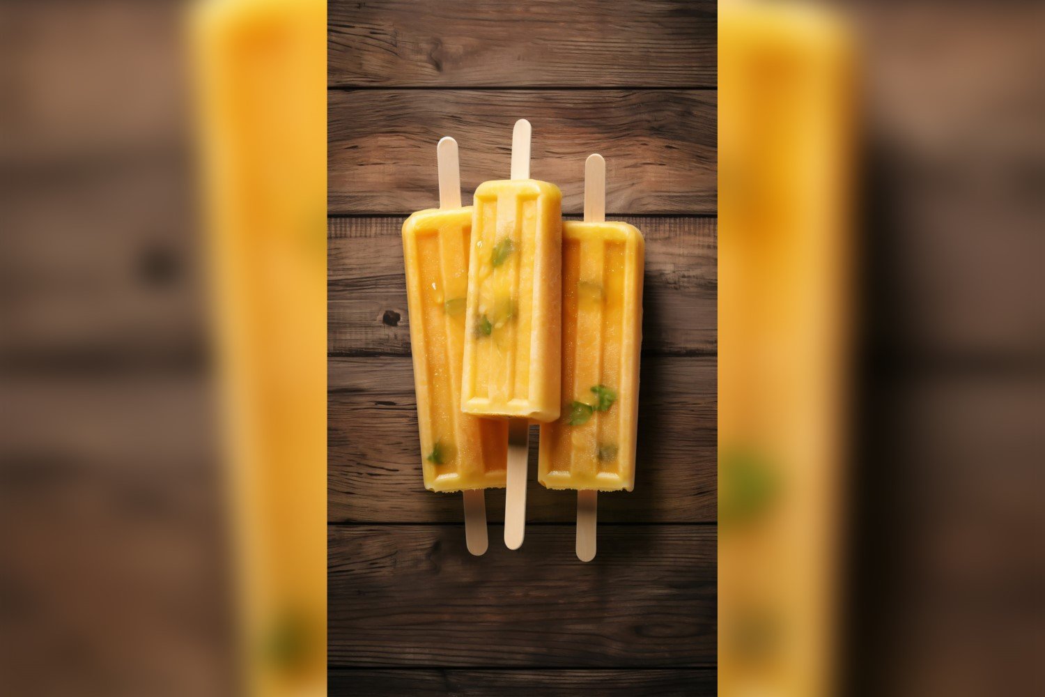 Pineapple popsicle on wooden background summer fruit concept 268