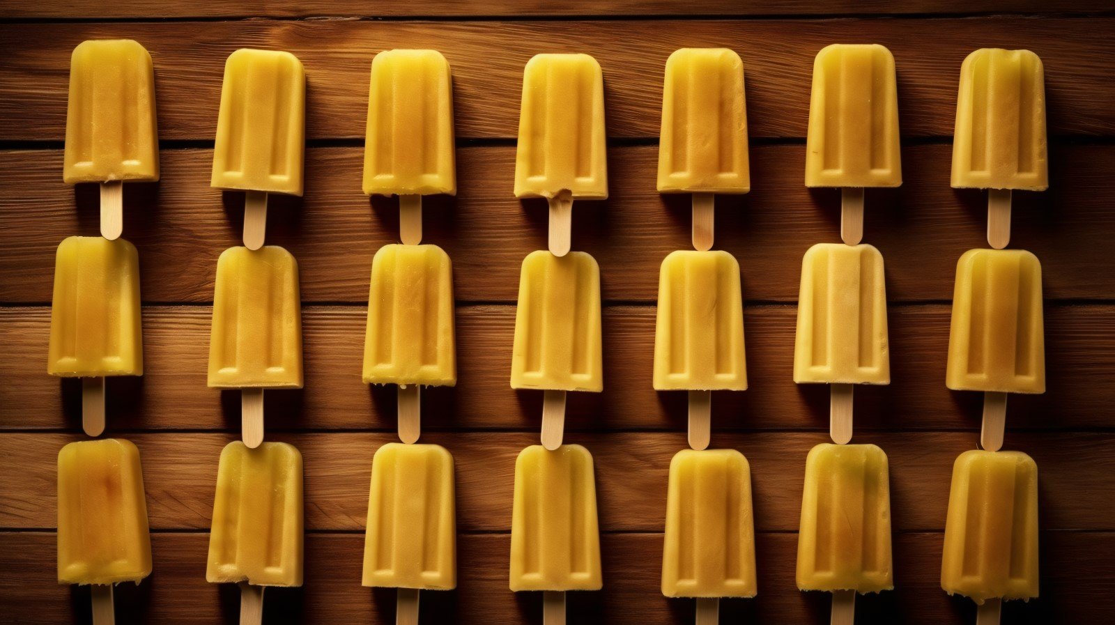 Pineapple popsicle on wooden background summer fruit concept 269