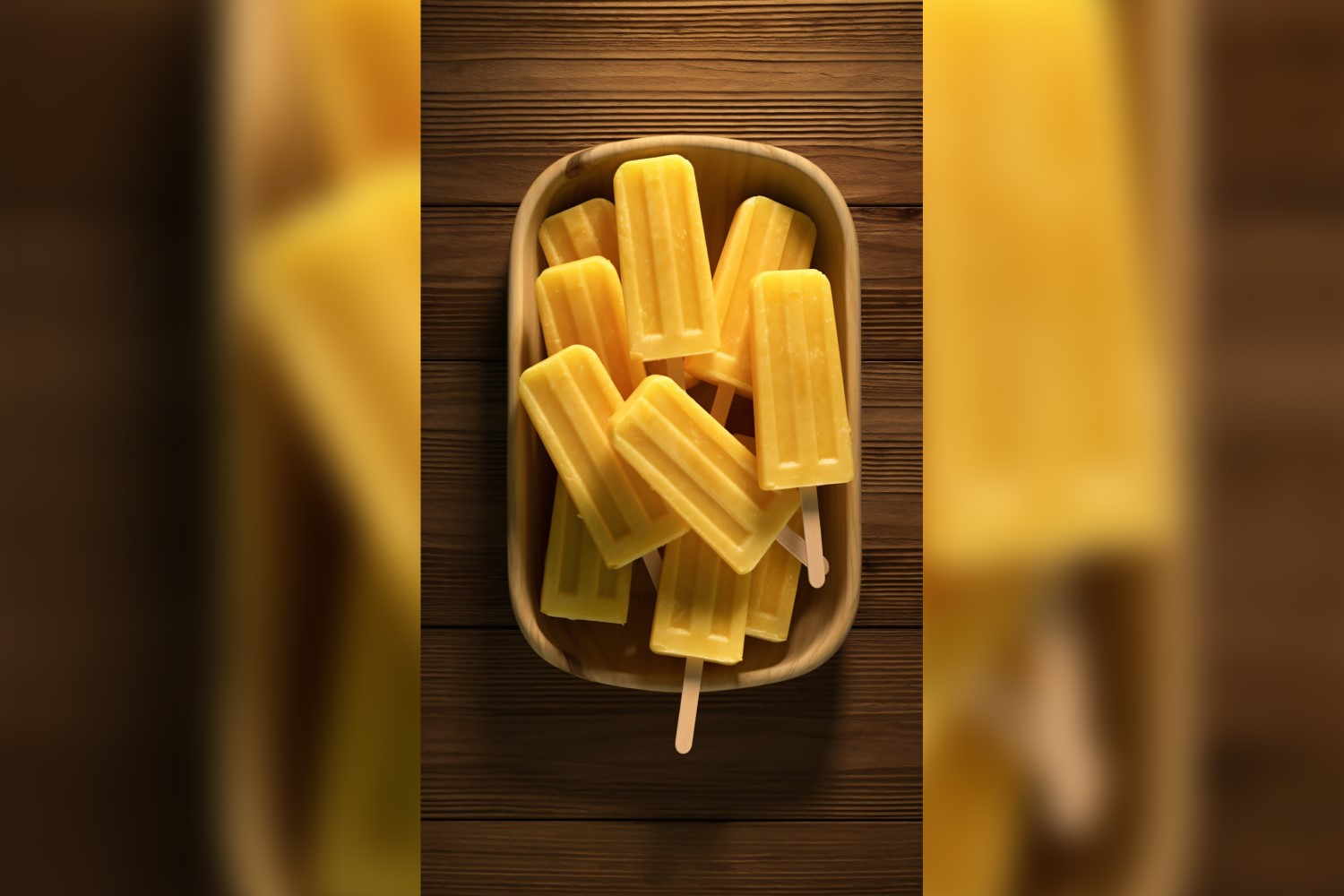 Pineapple popsicle on wooden background summer fruit concept 271