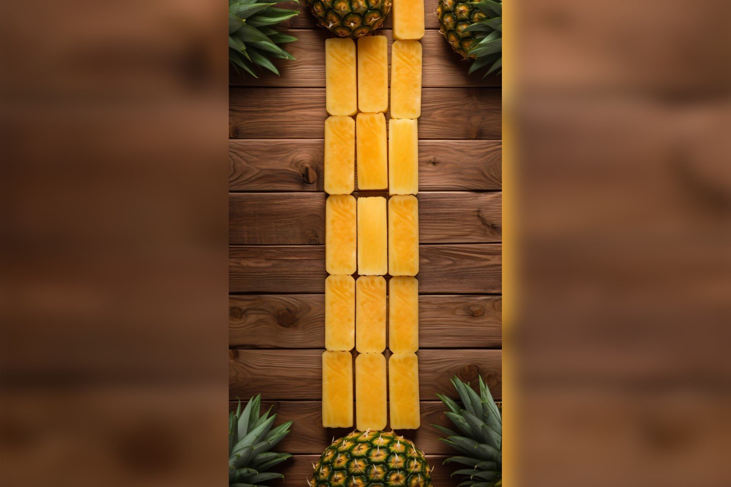 Pineapple popsicle on wooden background summer fruit concept277