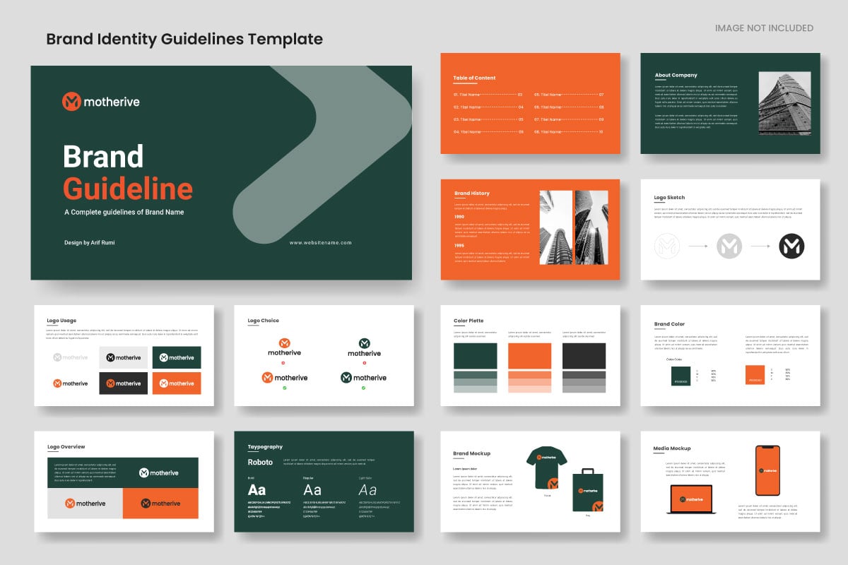 Brand Identity guidelines presentation layout, Professional Brand Guidelines Template