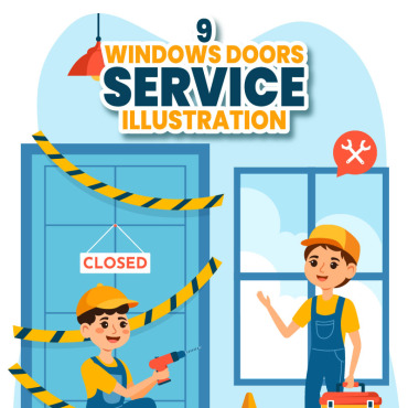 And Door Illustrations Templates 411591