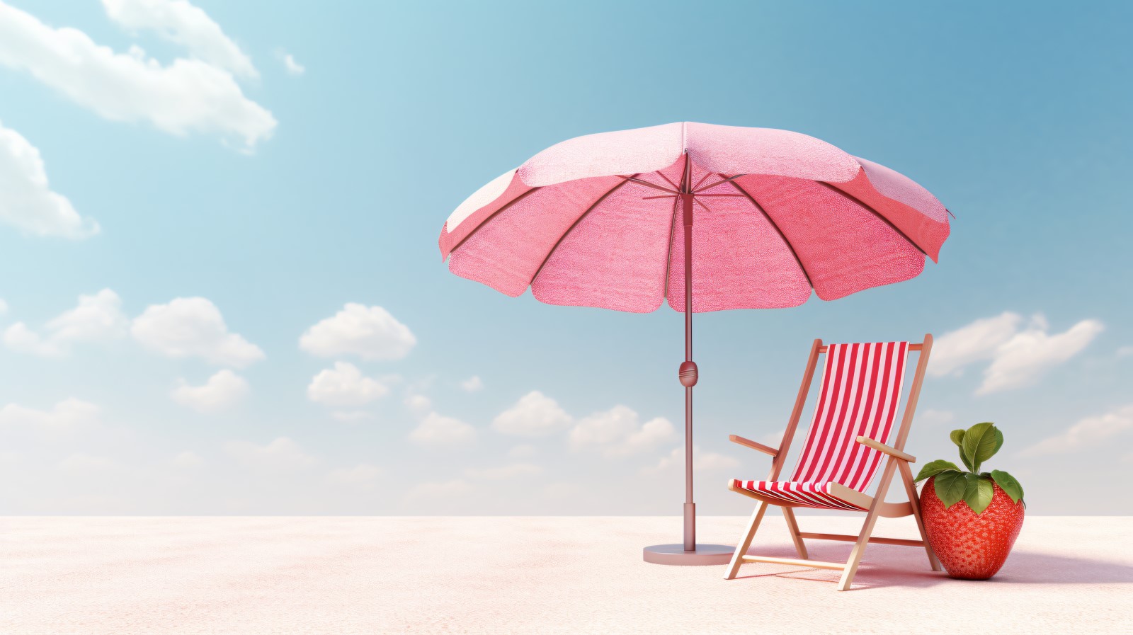 Beach summer Outdoor Beach chair with pink umbrella 336