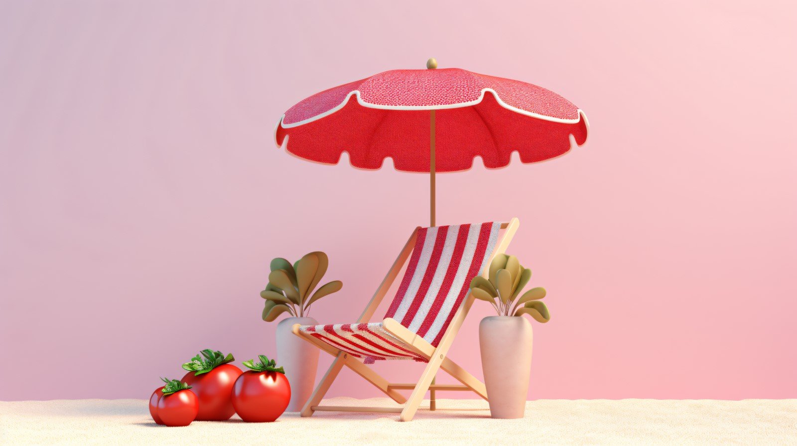 Beach summer Outdoor Beach chair with pink umbrella 337