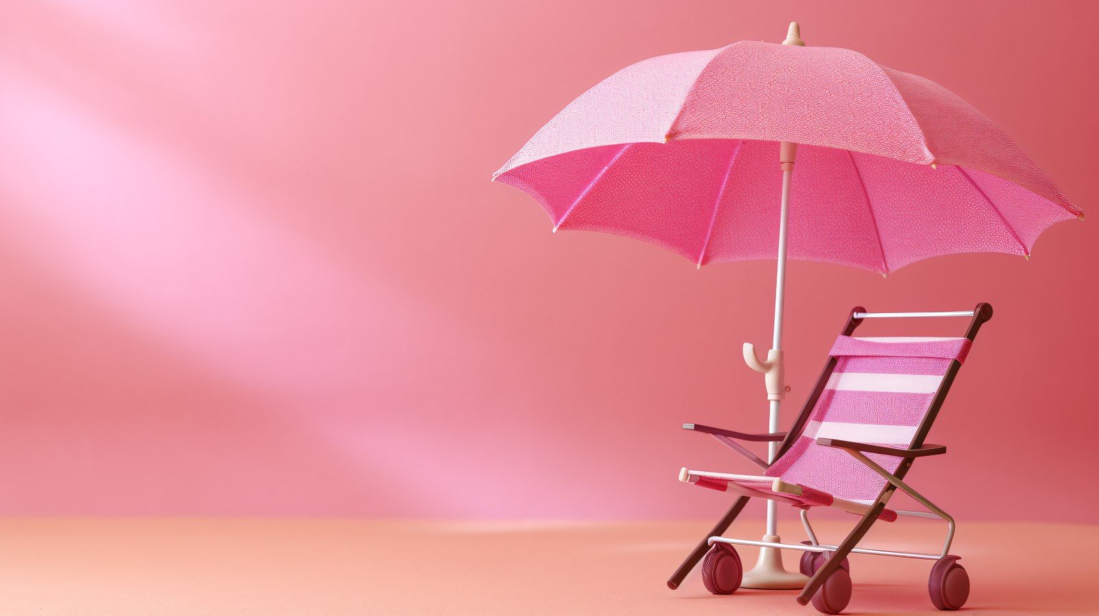 Beach summer Outdoor Beach chair with pink umbrella 342