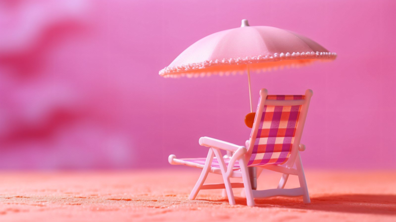 Beach summer Outdoor Beach chair with pink umbrella 343