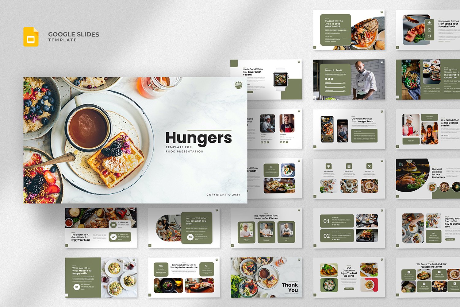 Hungers - Food & Restaurant Google Slides Template