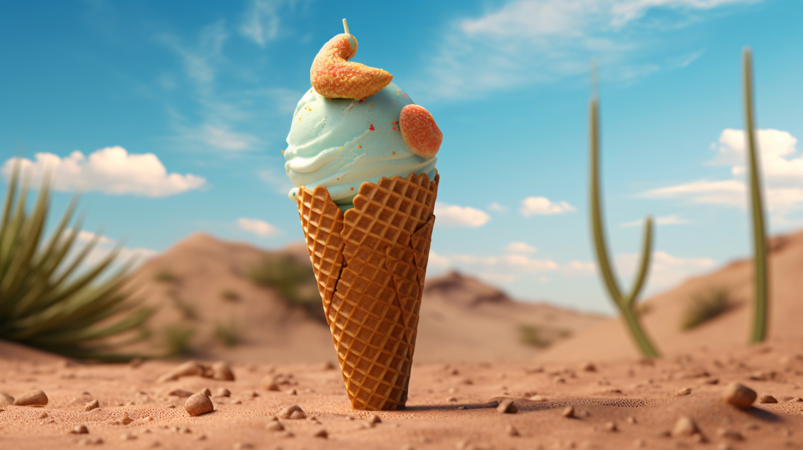 Warmth of summer desert delicious scoop of ice cream 426