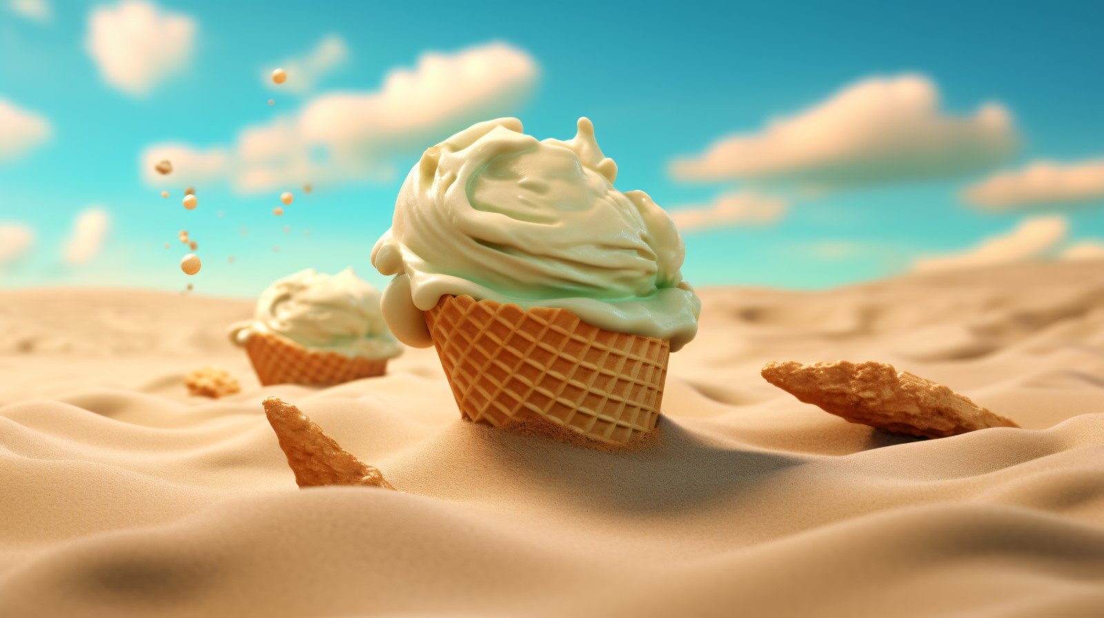 Warmth of summer desert delicious scoop of ice cream 427