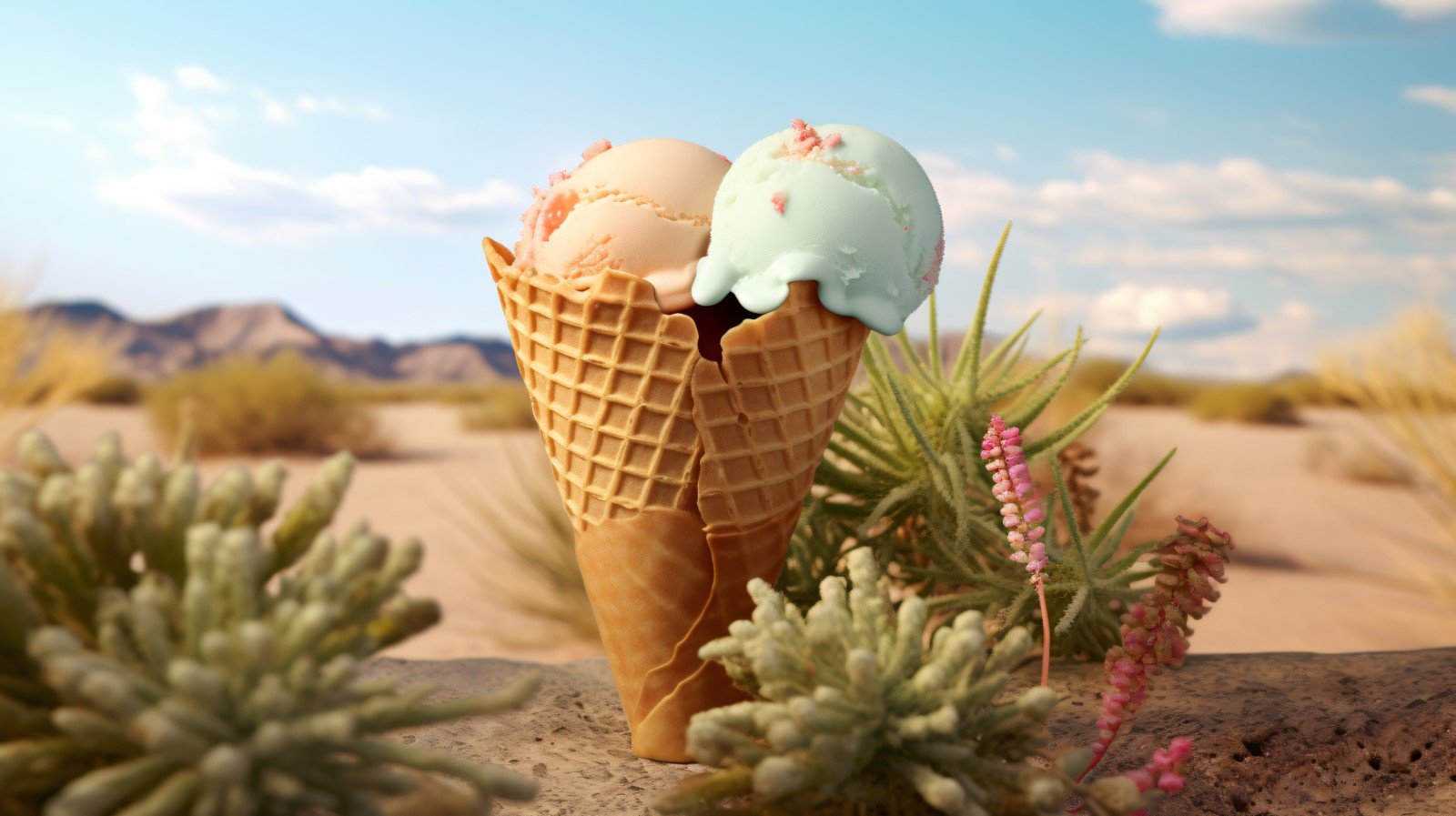 Warmth of summer desert delicious scoop of ice cream 428