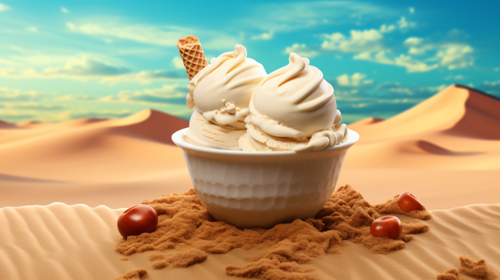 Warmth of summer desert delicious scoop of ice cream 425