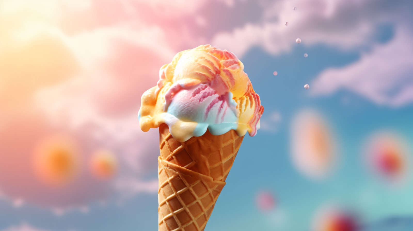 Warmth of summer desert delicious scoop of ice cream 430