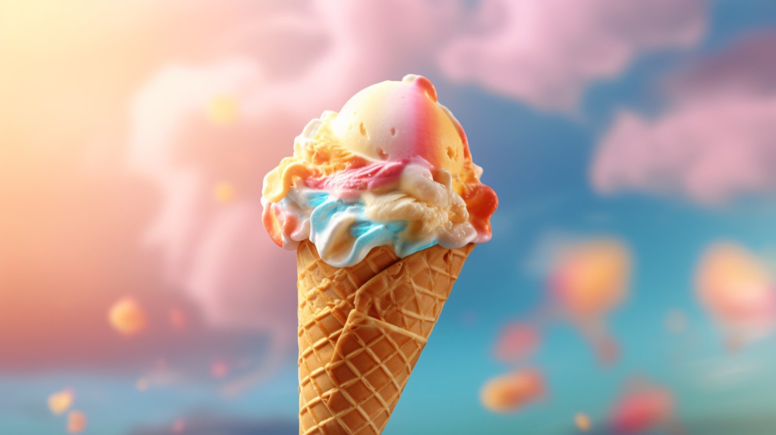 Warmth of summer desert delicious scoop of ice cream 432