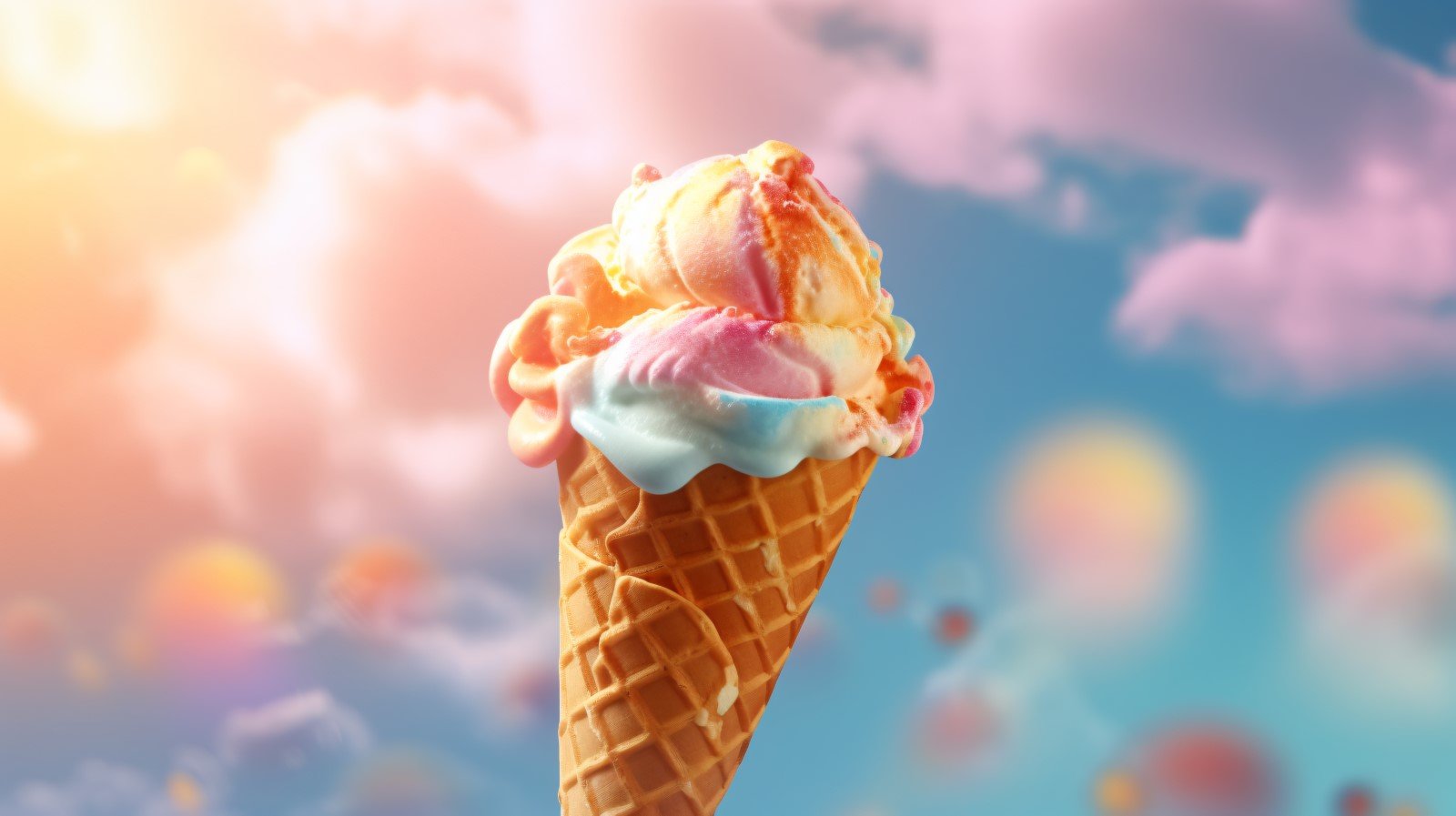 Warmth of summer desert delicious scoop of ice cream 435