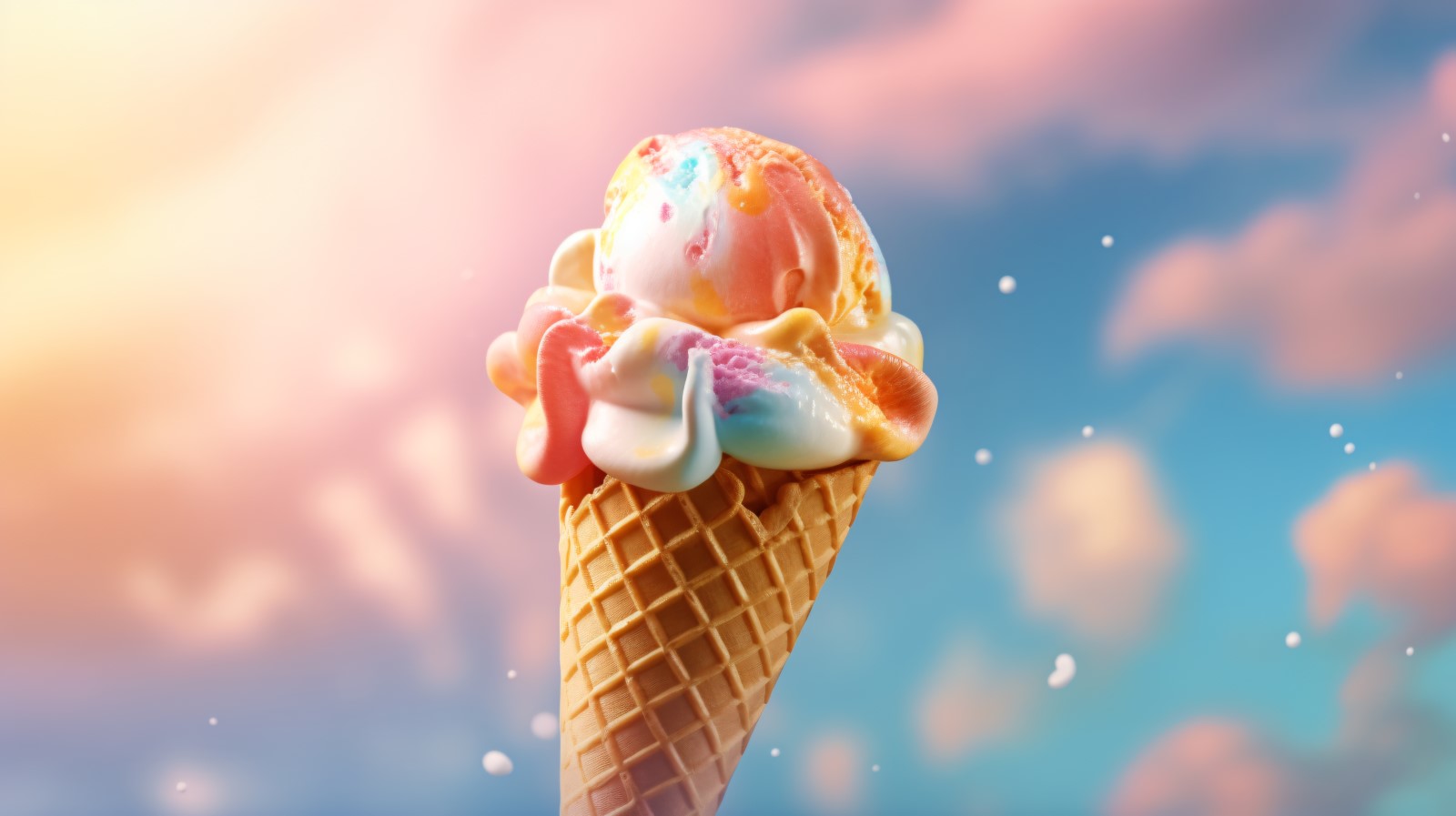 Warmth of summer desert delicious scoop of ice cream 439