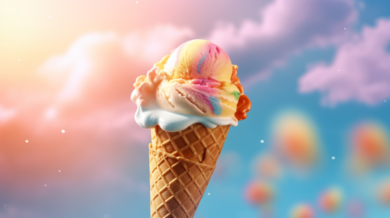 Warmth of summer desert delicious scoop of ice cream 442