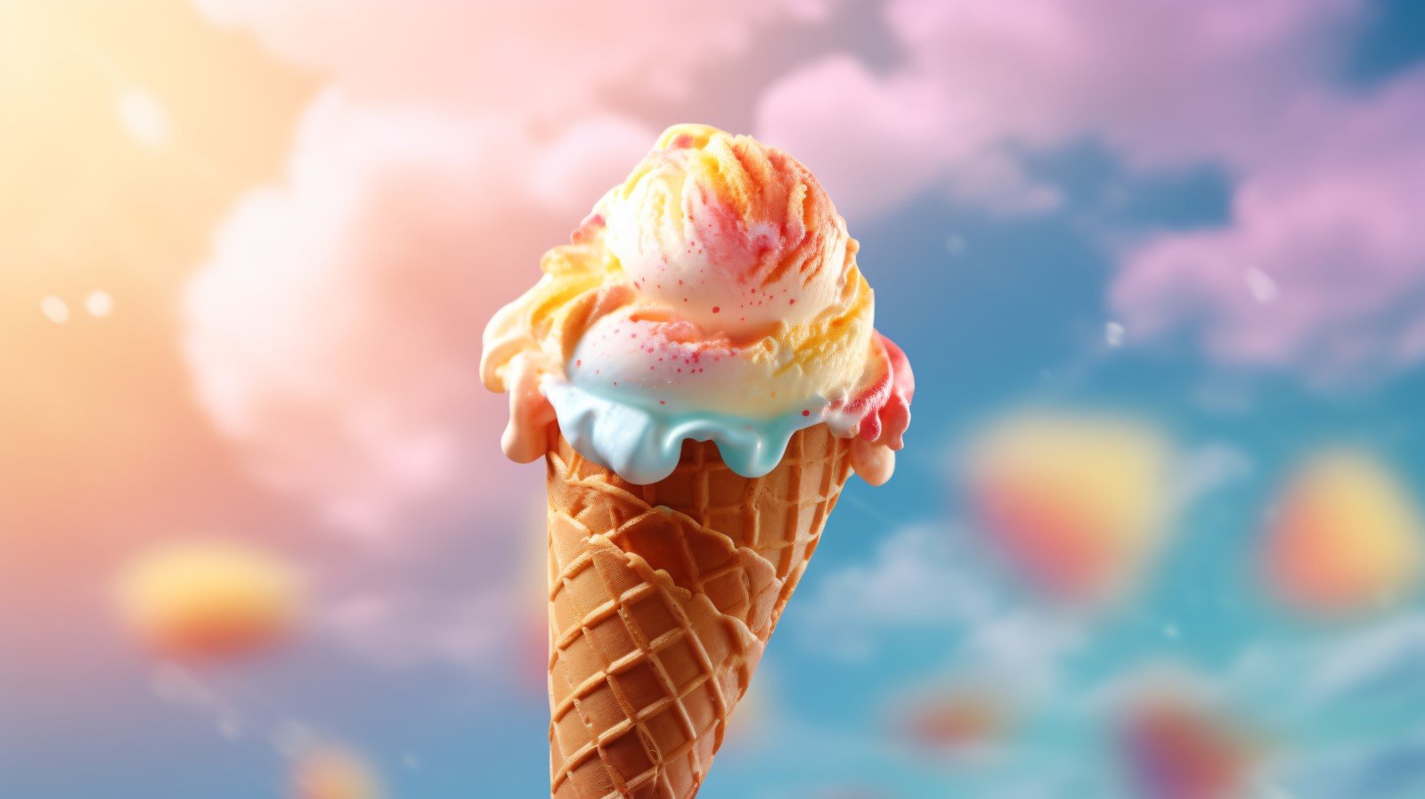 Warmth of summer desert delicious scoop of ice cream 445