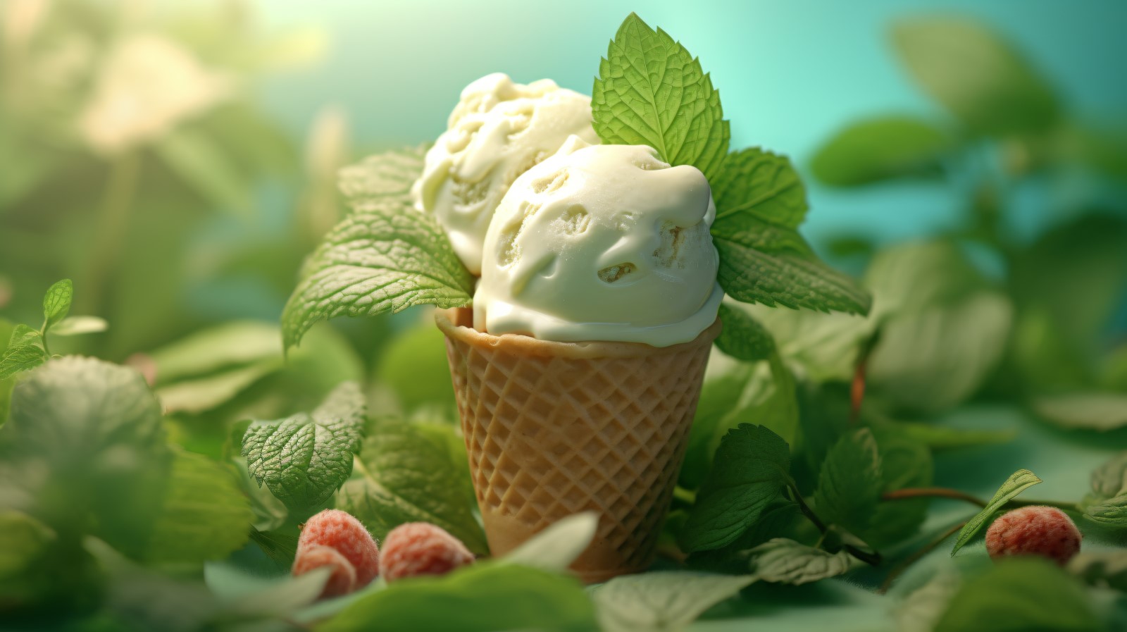 Warmth of summer desert delicious scoop of ice cream 451