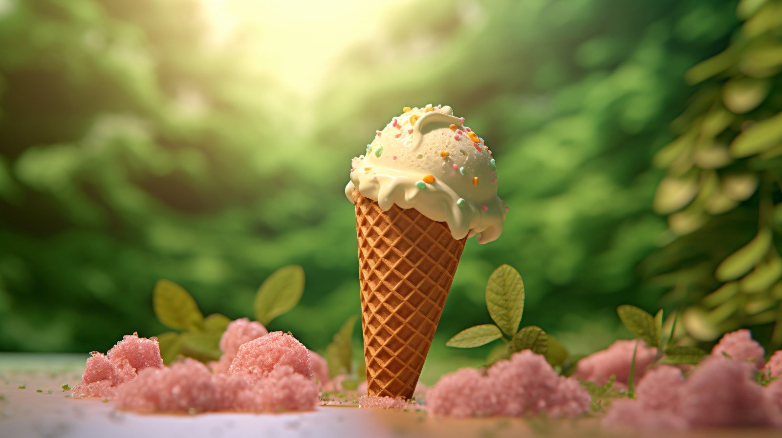 Warmth of summer desert delicious scoop of ice cream 452