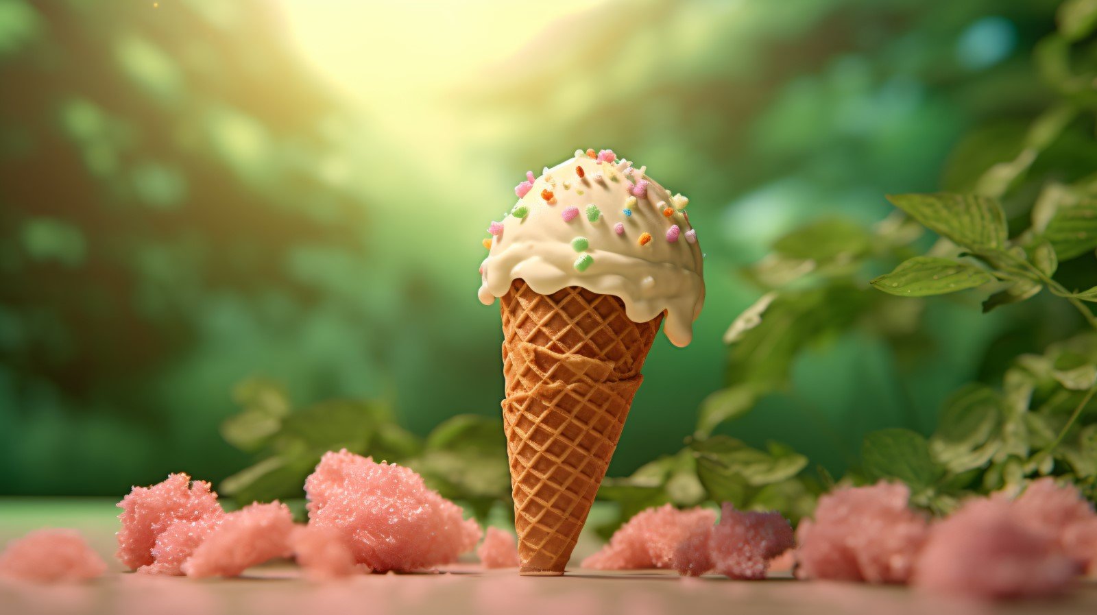 Warmth of summer desert delicious scoop of ice cream 454