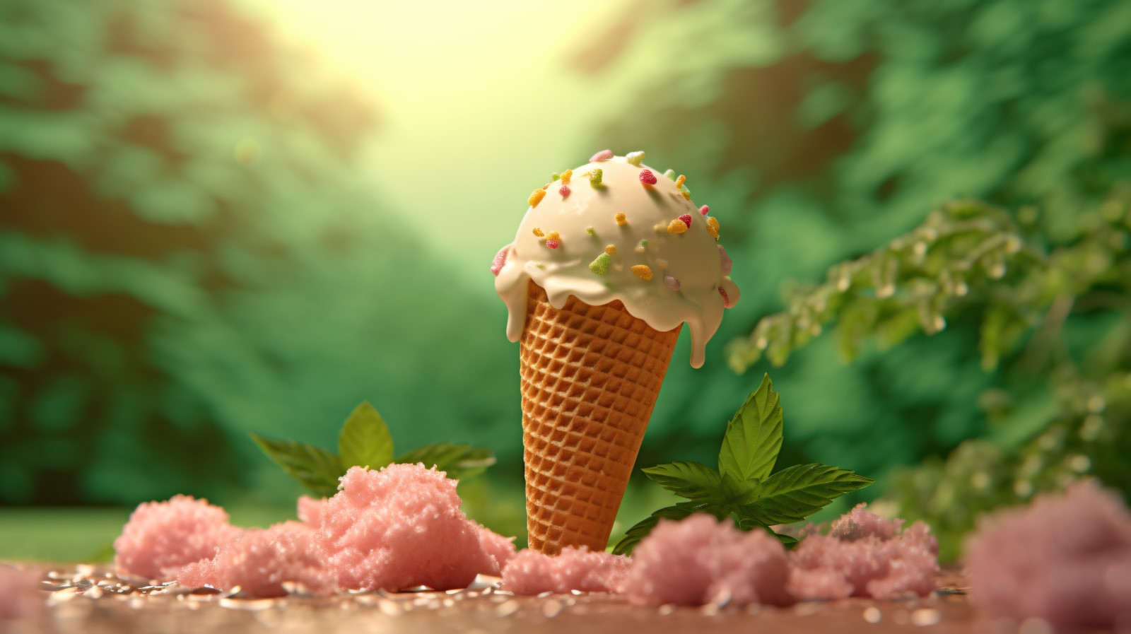 Warmth of summer desert delicious scoop of ice cream 455