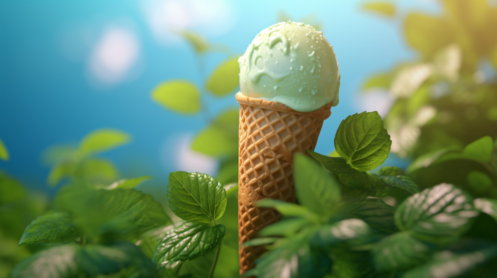 Warmth of summer desert delicious scoop of ice cream 457