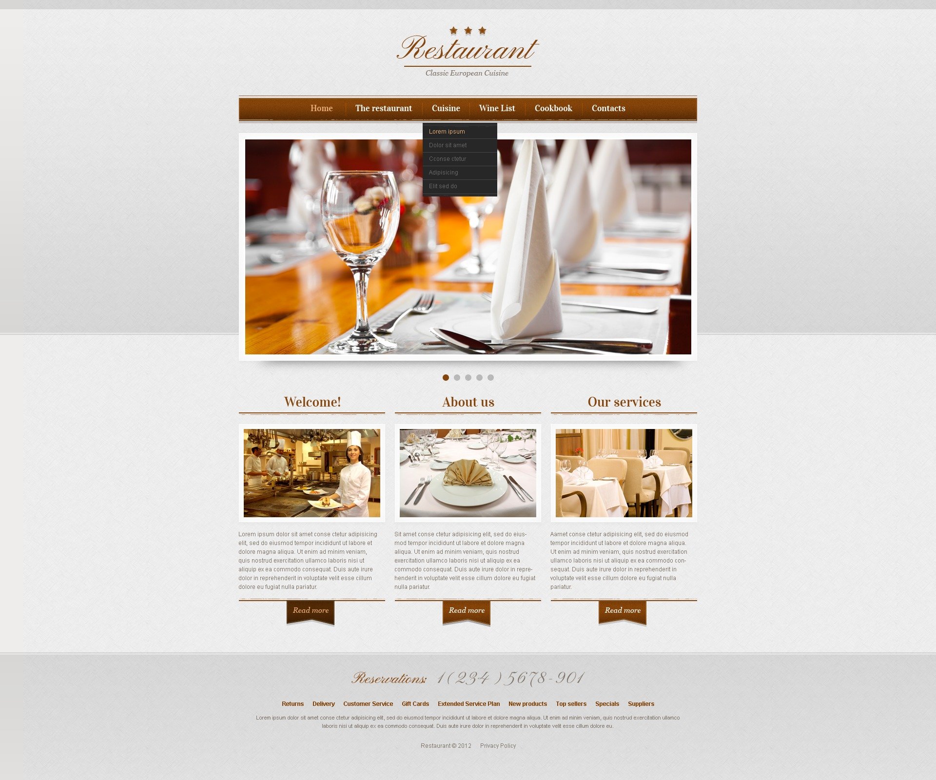 Cafe and Restaurant Responsive Website Template