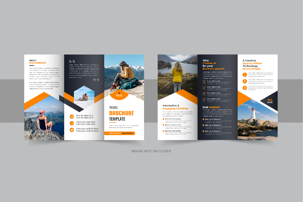 Travel trifold brochure or Travel agency trifold brochure template