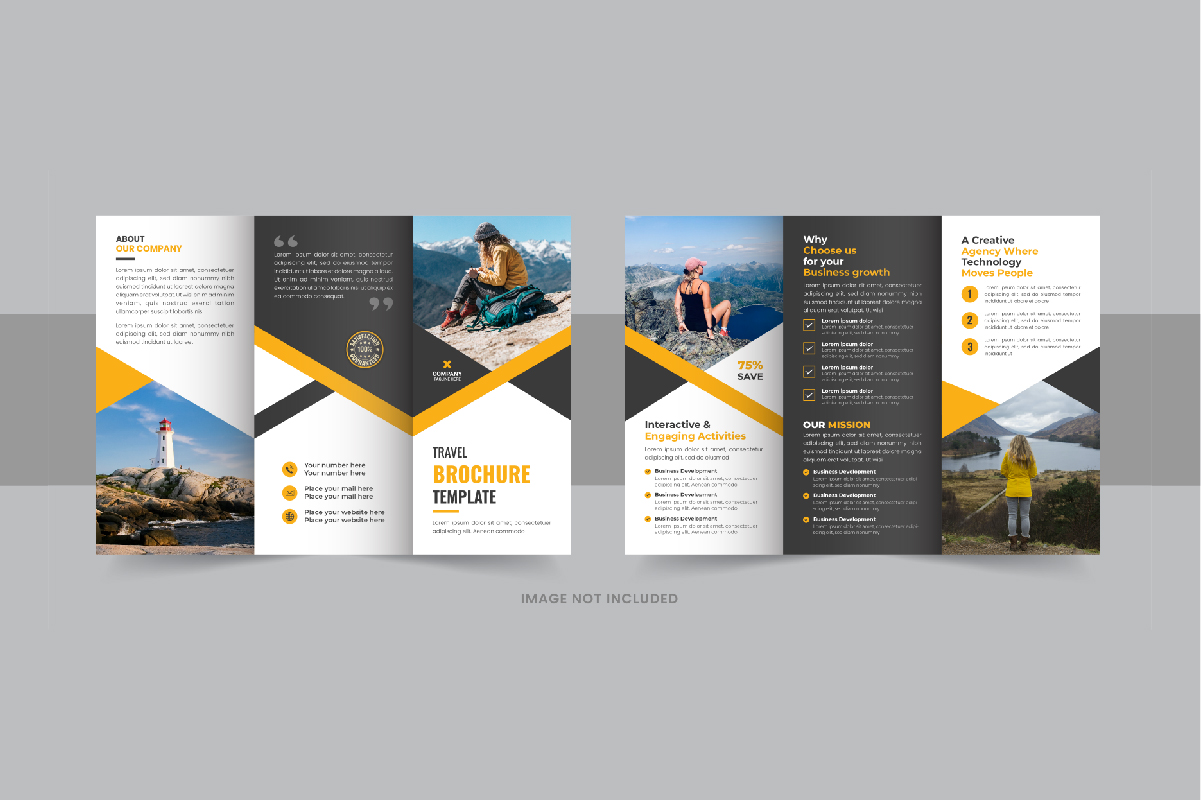 Travel trifold brochure or Travel agency trifold brochure design template