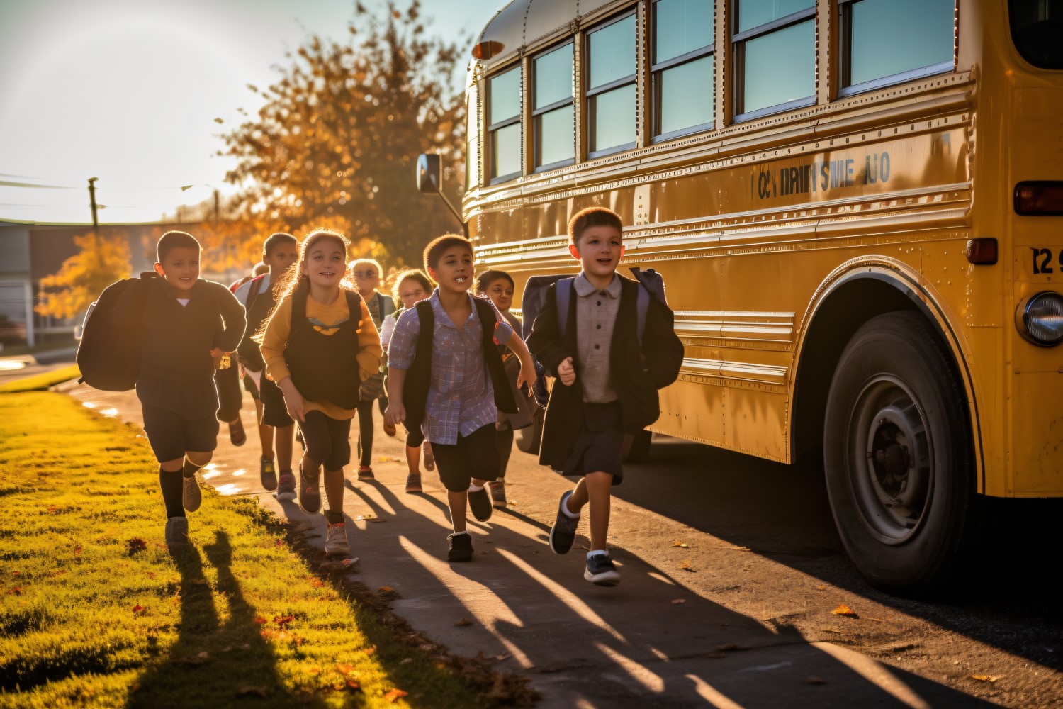 School Rush Kids, Backpacks, and Bus Rides 76