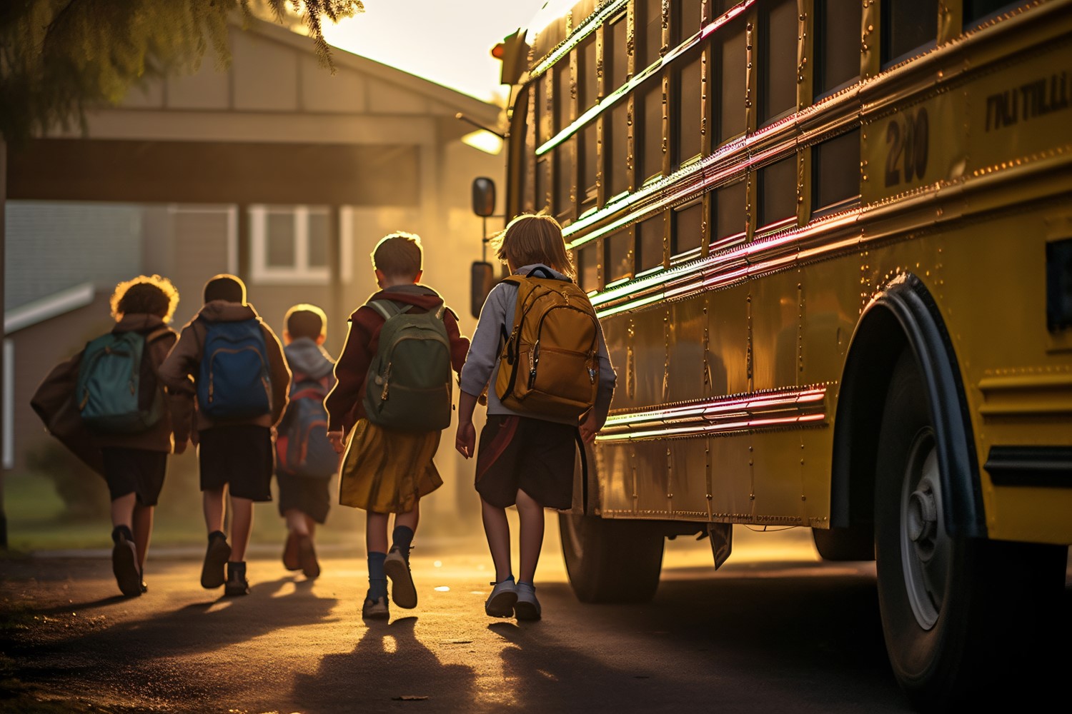 School Rush Kids, Backpacks, and Bus Rides 78