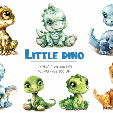 Little Dino Illustrations Templates 412168