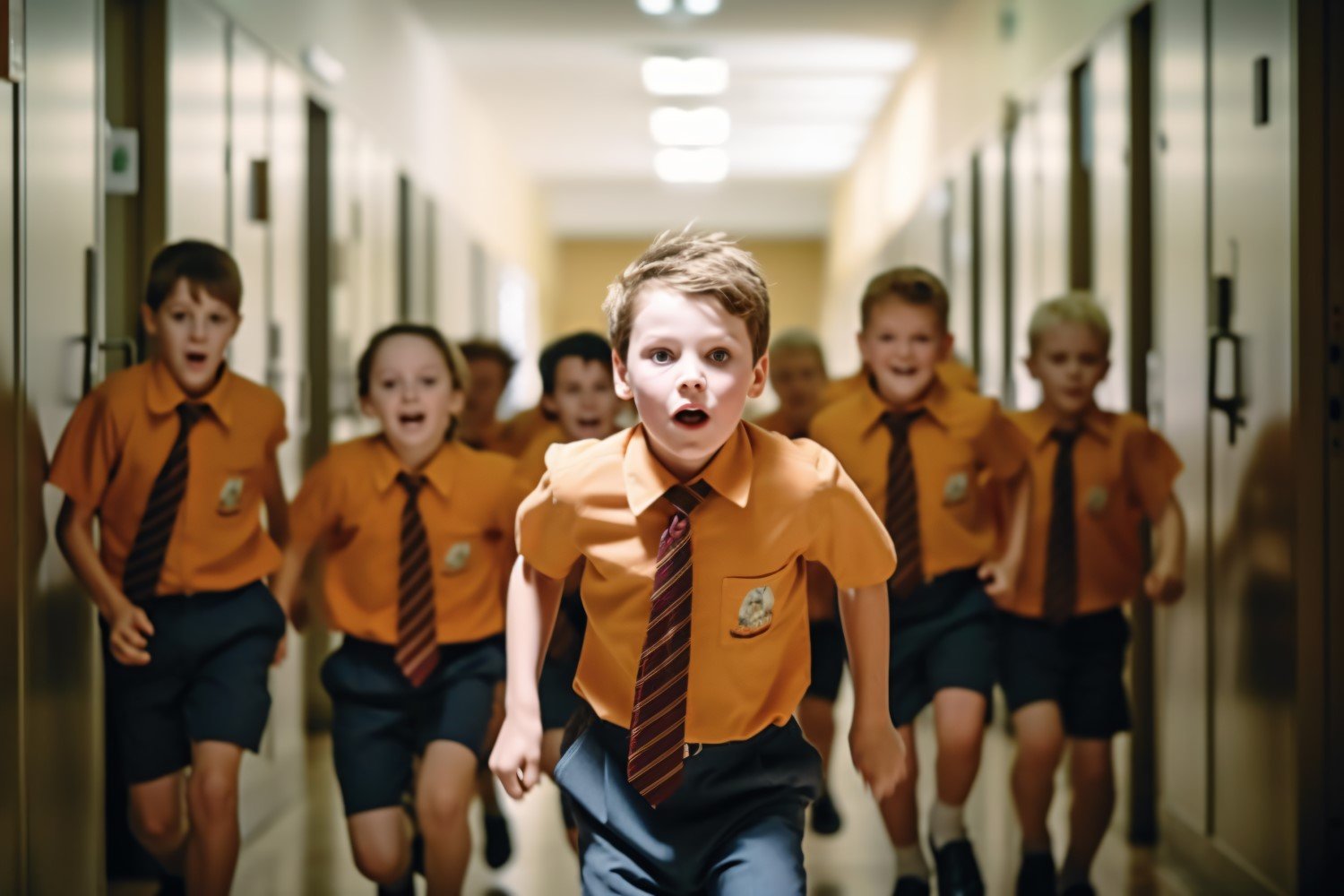 Exciting Back to School Kids running for Class Adventure 233