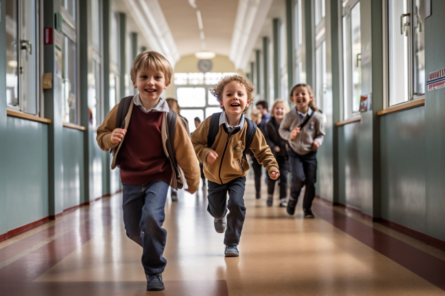 Exciting Back to School Kids running for Class Adventure 238