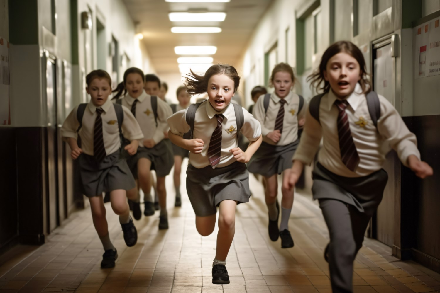 Exciting Back to School Kids running for Class Adventure 239