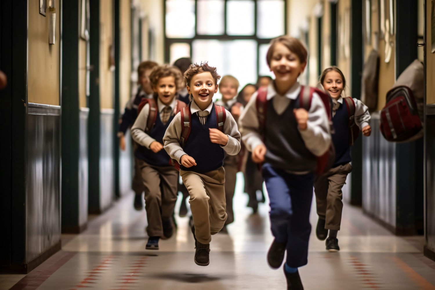 Exciting Back to School Kids running for Class Adventure 240