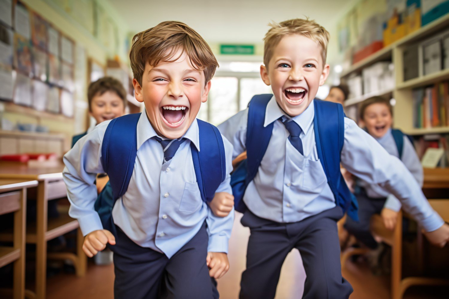 Exciting Back to School Kids running for Class Adventure 254