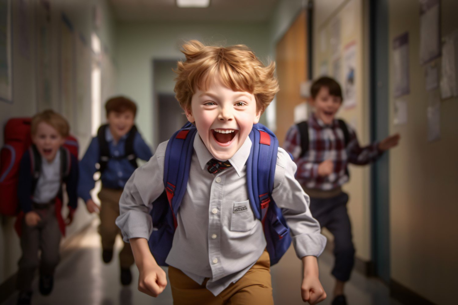 Exciting Back to School Kids running for Class Adventure 267