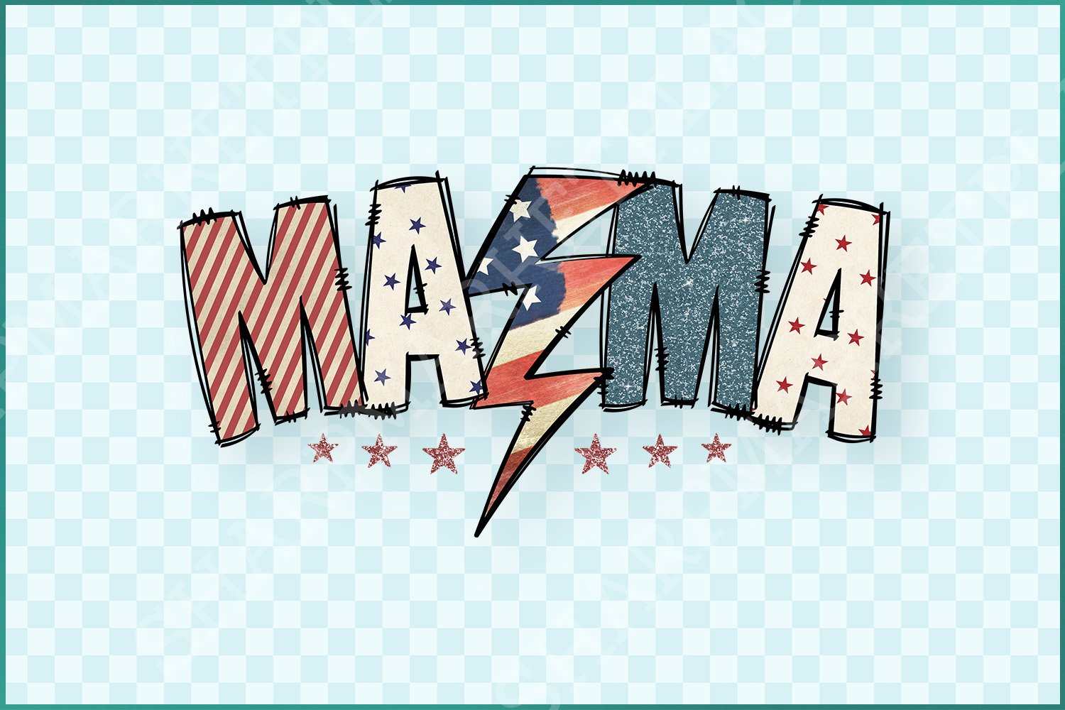 American Mama PNG, Mama Sublimation, Patriotic American Flag, Mama Mini PNG, Fourth of July, Retro