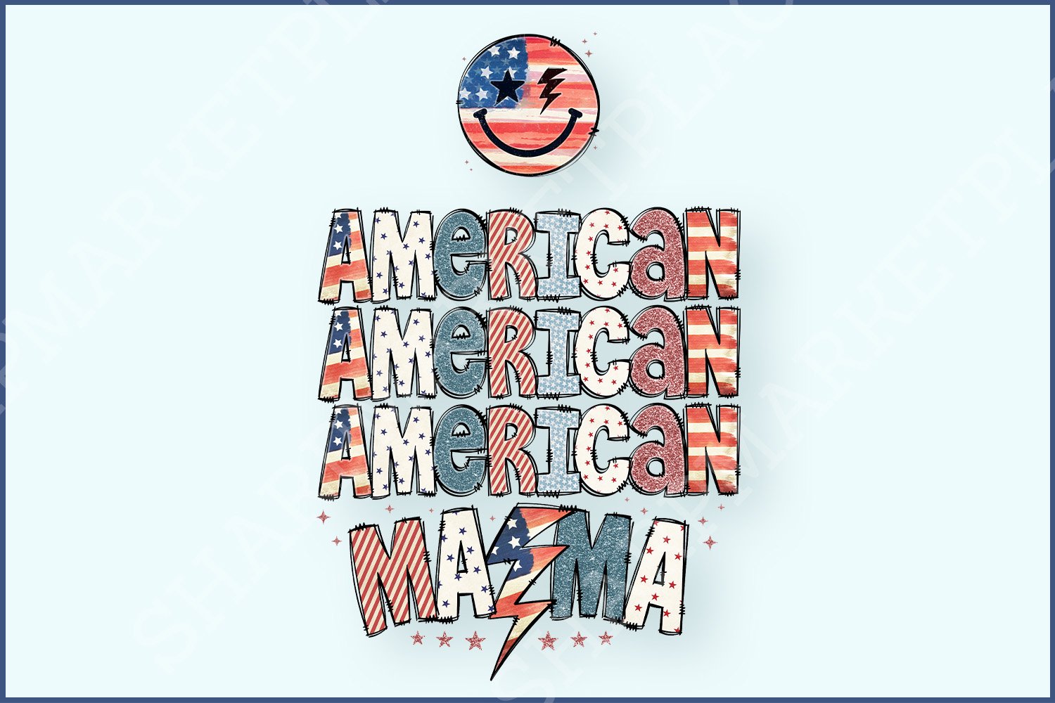 4th of July PNG, Retro American Independence Day, Mother Day Mama, America Shirt, Retro