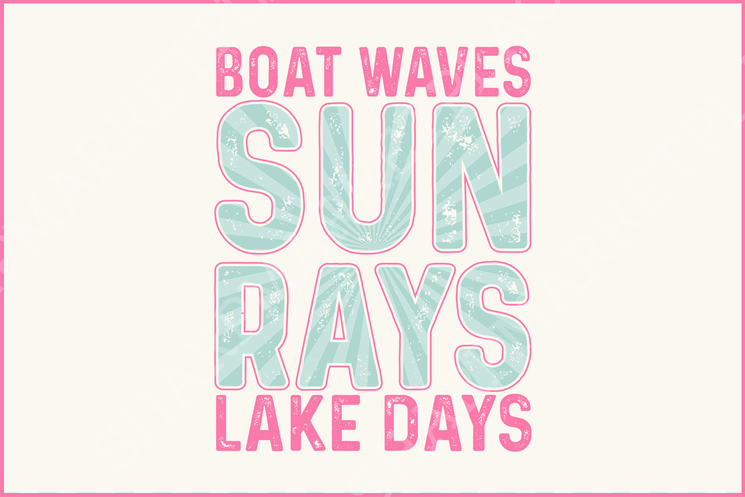 Boat Waves Sun Rays Lake Days SVG, Summer svg files, Retro summer png, Hello Summer svg, Trendy