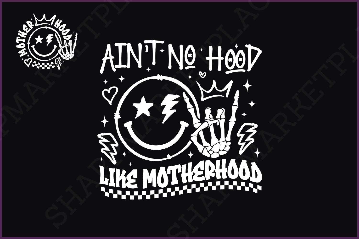 Funny Mom SVG PNG Ain't No Hood Like Motherhood, Trendy Mom Png, Sarcastic Retro Sublimation, Front