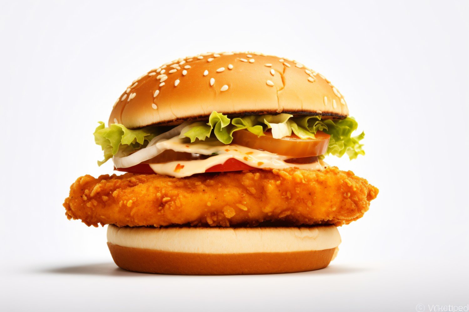 Chicken zinger broast burger, on white background 19