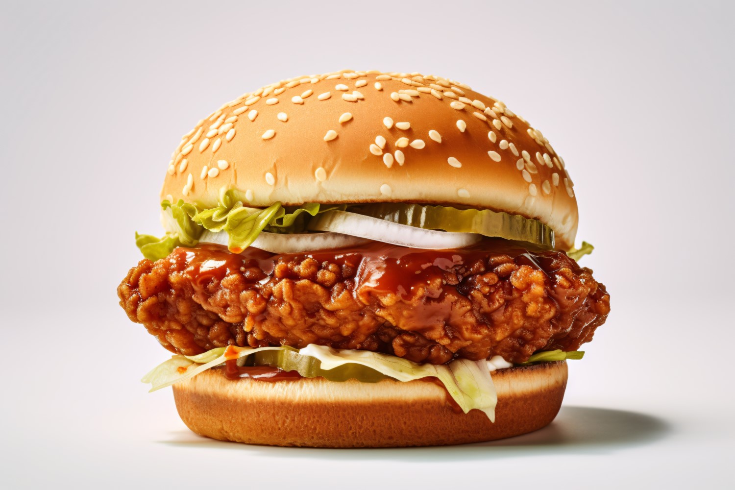 Crunchy Fish Burger, on white background 43